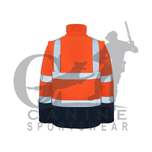 Men's Landy Softshell Hi Vis Jacket - Orange/Navy - Image 2