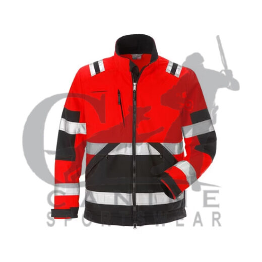 Red Color Hi Vis Workwear Jacket for Road Safety