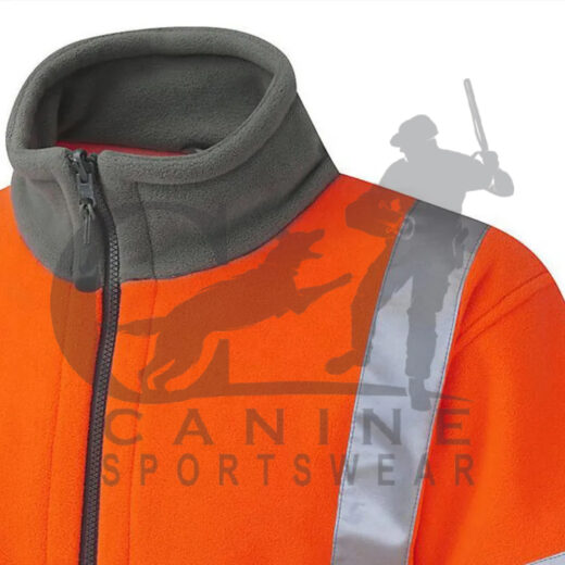High Visibility Fleece Jacket Reflective Tape Safety Workwear Jacket - Image 2