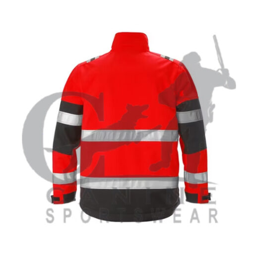 Red Color Hi Vis Workwear Jacket for Road Safety - Image 2