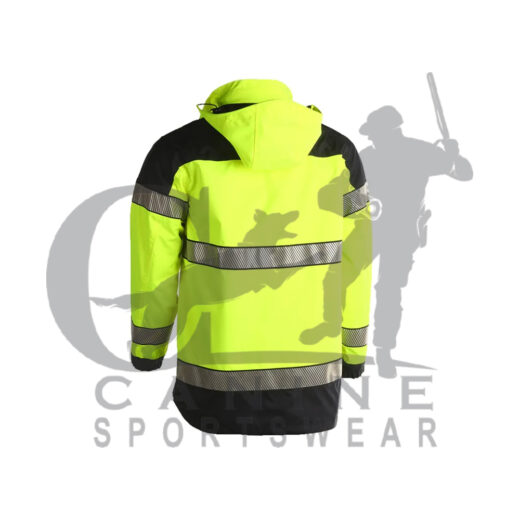 Adjustable Hood Workwear Waterproof Hi Vis Reflective Jacket - Image 2