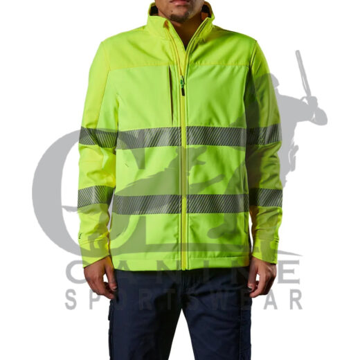 Hi Vis Men's Softshell Reflective Taped Safety Jacket - Yellow/Navy