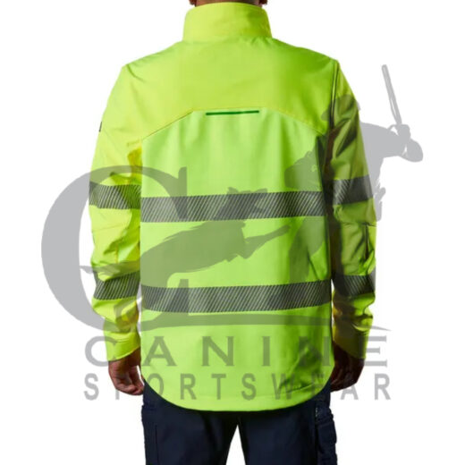 Hi Vis Men's Softshell Reflective Taped Safety Jacket - Yellow/Navy - Image 2