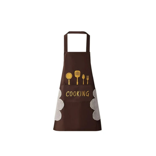 Embroidered Solid Color Polyester Cooking Apron
