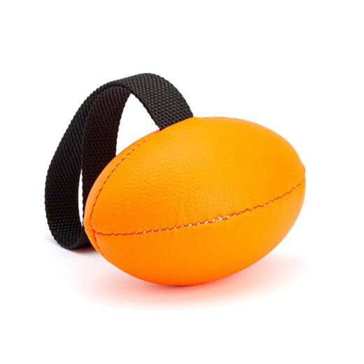 Inflatable Rugby Ball Dog Toy - Orange (10cm)